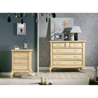 Komód 2 db éjjeliszekrénnyel, provanszi stílusú – Morello 4395