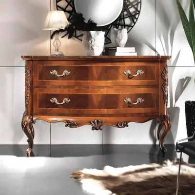 Komód 2 fiókkal, faragott díszítéssel – Morello 3679