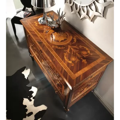 Chest of Drawers with 2 Drawers, with Carved Decoration – Morello 3679