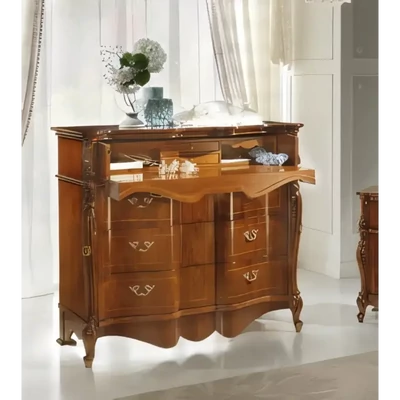 Chest of Drawers with 2 Nightstands, with Inlay – Morello 4326