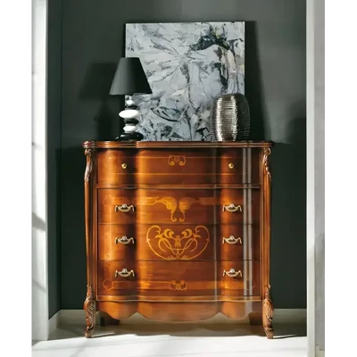 Komód 3 fiókkal, lenyitható ajtóval, intarziás – Morello 4336