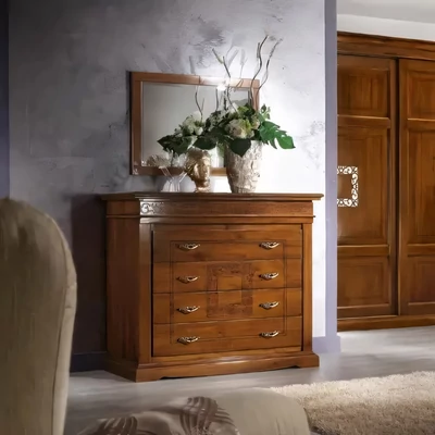 Komód 4 fiókkal, faragott díszítéssel – Morello 4162