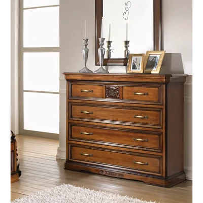 Komód 4 fiókkal, lehajtható ajtóval, intarziás – Morello 4419.B