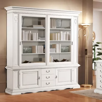 Könyvespolc, 2 nyíló- és 2 tolóajtós, 3 fiókkal – Morello 3885