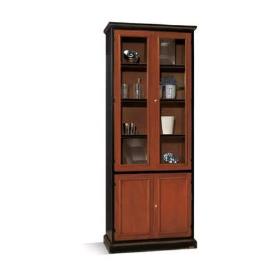 Könyvespolc elem 4 polccal, 2 üvegajtós (4/4), 2 ajtós alsó tárolórésszel – Morello 2905 