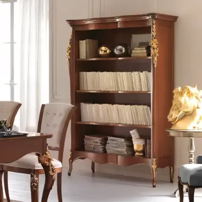 Könyvespolc faragott díszítéssel – Morello 3859