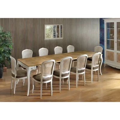 Konzolasztal, bővíthető, faragott – Morello 2276