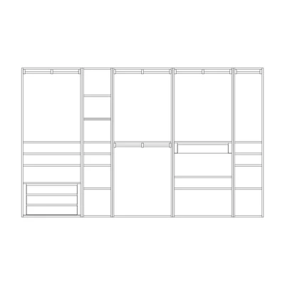 Moduláris gardróbszoba zárt oldalakkal – Morello 4463.A