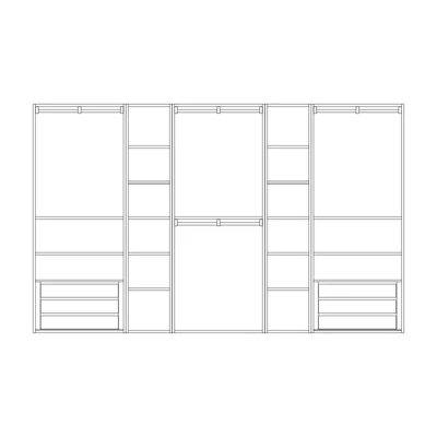 Moduláris gardróbszoba zárt oldalakkal – Morello 4463.B