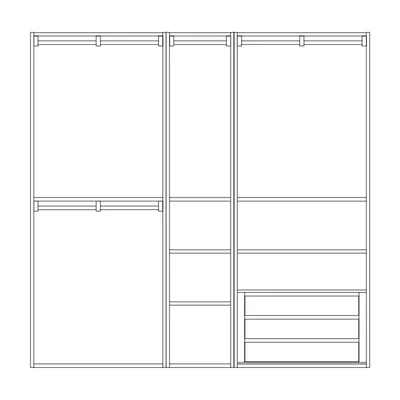 Moduláris gardróbszoba zárt oldalakkal – Morello 4466