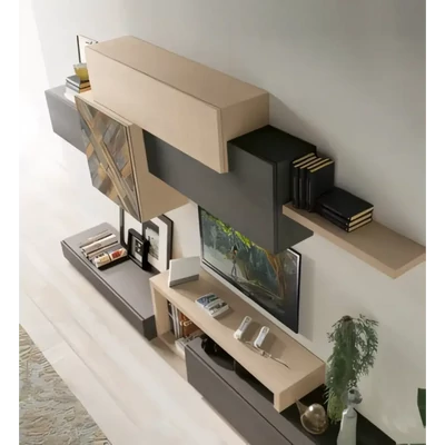 Modular Living Room Cabinet Set with Antique-Effect Door – Morello 3101