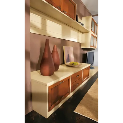 Modular Living Room Cabinet Set with Frosted Glass Doors – Morello 3212