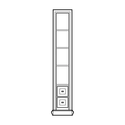 Polcos elem 4 polccal, keskeny, 2 fiókkal – Morello 2871