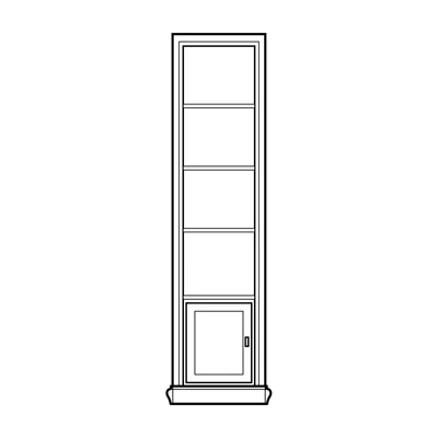 Polcos elem 4 polccal, 1 ajtós alsó tárolórésszel – Morello 2877