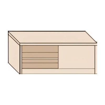 Szekrénysor-sarokelem 2 polccal, bal oldalon nyitható – Morello 3178