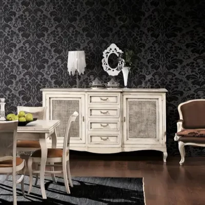 Tálalószekrény, 2 ajtós, 4 fiókkal, bécsi nádfonattal – Morello 2086