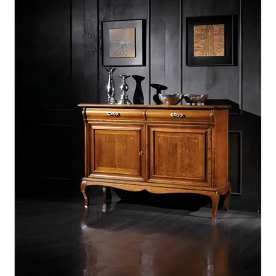 Tálalószekrény, 2 ajtós, 2 fiókkal, intarziás – Morello 2773