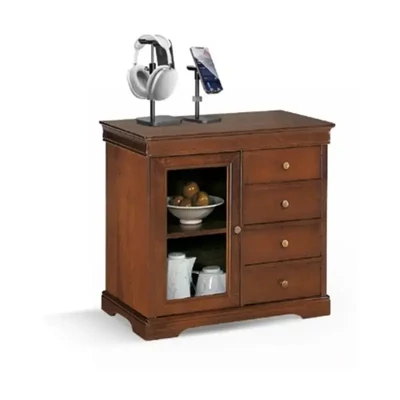 Tálalószekrény, 1 üvegajtós, 4 fiókkal, Lajos Fülöp stílusú – Morello Luigi Filippo 2803