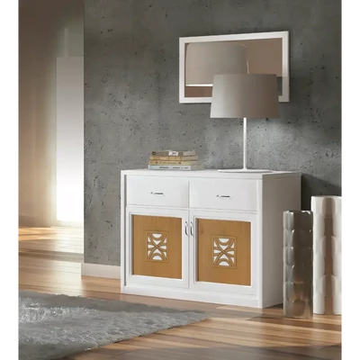 Tálalószekrény, 2 ajtós, 2 fiókkal, áttört díszítéssel – Morello 2818