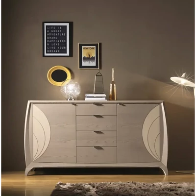 Tálalószekrény, 2 ajtós, 4 fiókkal, faragott díszítéssel – Morello 2846