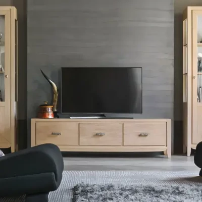 TV-szekrény 3 fiókkal, levélmintás díszítéssel – Morello 3162