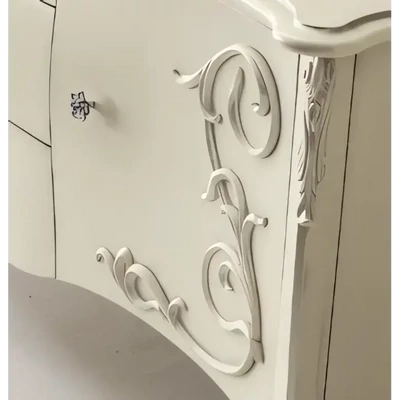 TV-szekrény, 2 ajtós, 3 fiókkal, domború (relief) díszítéssel – Morello 3263