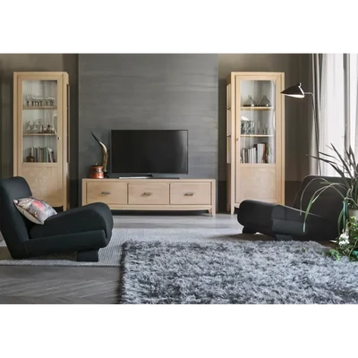 TV Cabinet with 3 Drawers, Leaf Pattern Decoration – Morello 3162