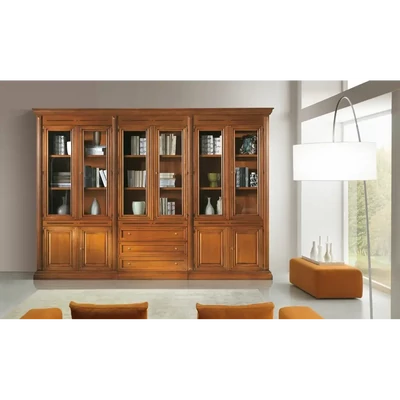 Vitrines könyvszekrény, 6+4 ajtós, 3 fiókkal – Morello 2927