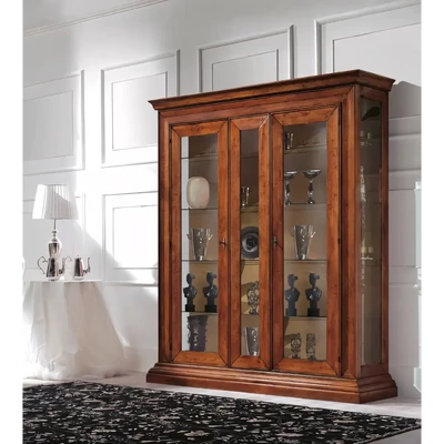 Vitrines szekrény, 2 ajtós, kárpitozott hátfallal – Morello 2934