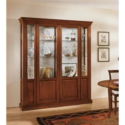 Vitrines szekrény, 2 ajtós, kárpitozott hátfallal – Morello 2935