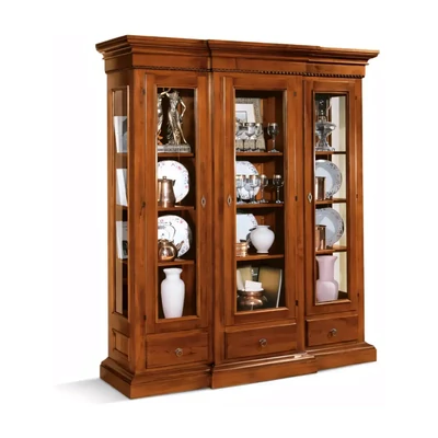 Vitrines szekrény, 3 ajtós, 3 fiókkal – Morello 2954