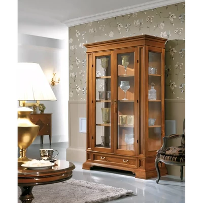 Vitrines szekrény, 2 ajtós, 1 fiókkal, titkos rekesszel – Morello 2955