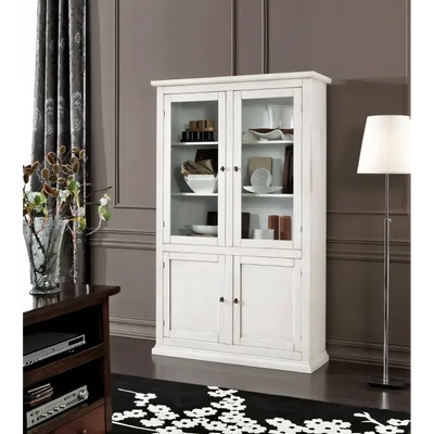 Vitrines szekrény, 2 ajtós, 2 ajtós alsó tárolórésszel – Morello 2957