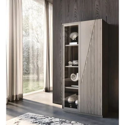 Vitrines szekrény, 2 ajtós, Blumotion finoman záródó ajtókkal – Morello 2966