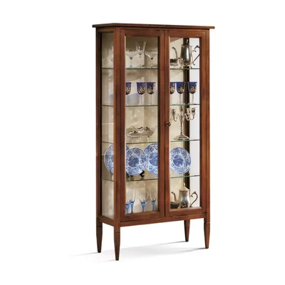 Vitrines szekrény, 2 ajtós, kárpitozott hátfallal – Morello 2988