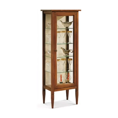 Vitrines szekrény, 1 ajtós, kárpitozott hátfallal – Morello 2998