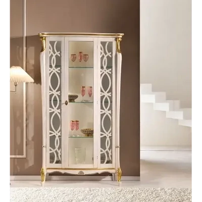 Vitrines szekrény, 1 ajtós, áttört díszítéssel – Morello 3016