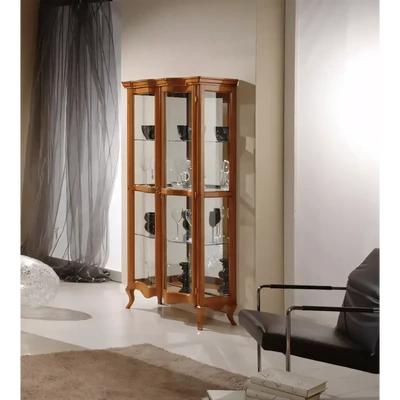 Vitrines szekrény, 2 ajtós, fa vagy tükrös hátfallal – Morello 3023