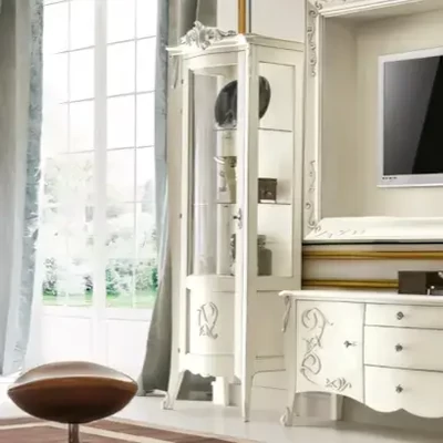 Vitrines szekrény, 1 ajtós (balra vagy jobbra nyíló), domború (relief) díszítéssel – Morello 3262