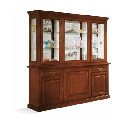 Vitrines tálalószekrény, 3+3 ajtós, 2 fiókkal, kárpitozott hátfallal – Morello 2711