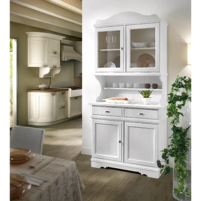 Vitrines tálalószekrény, 2+2 ajtós, 2 fiókkal – Morello 2717