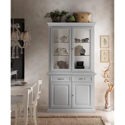 Vitrines tálalószekrény, 2+2 ajtós, 2 fiókkal – Morello 2721