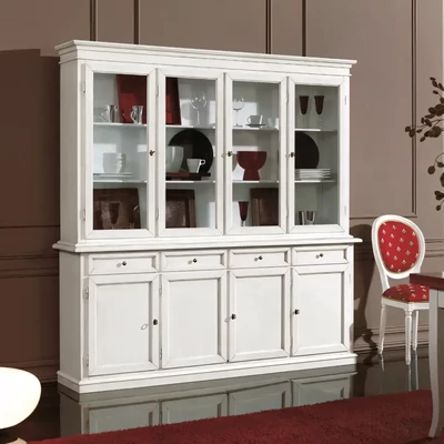 Vitrines tálalószekrény, 4+4 ajtós, 4 fiókkal – Morello 2727