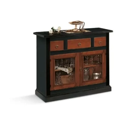 Vitrines tálalószekrény, 2 ajtós, 3 fiókkal – Morello 3054