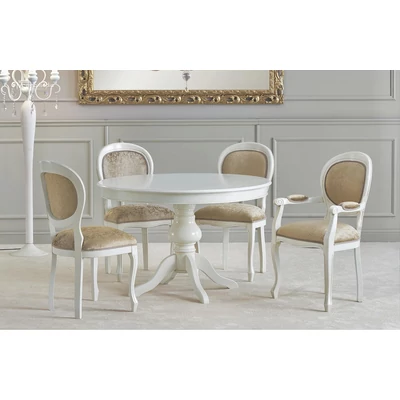 Liscio kerek étkezőasztal tanganyika fa fedlappal