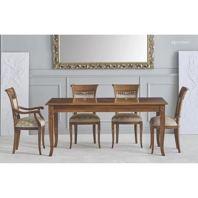 Erica angular dining table with inlayed top