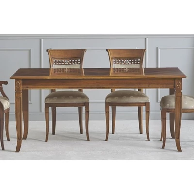 Erica angular dining table with inlayed top