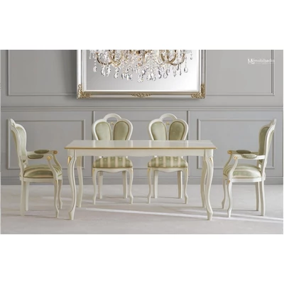 Giglio szögletes étkezőasztal tanganyika fa fedlappal