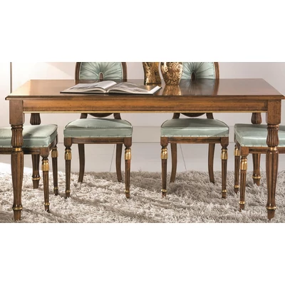 Cameo angular dining table with inlayed top, +50 cm extendable