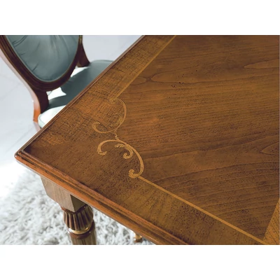 Cameo angular dining table with inlayed top